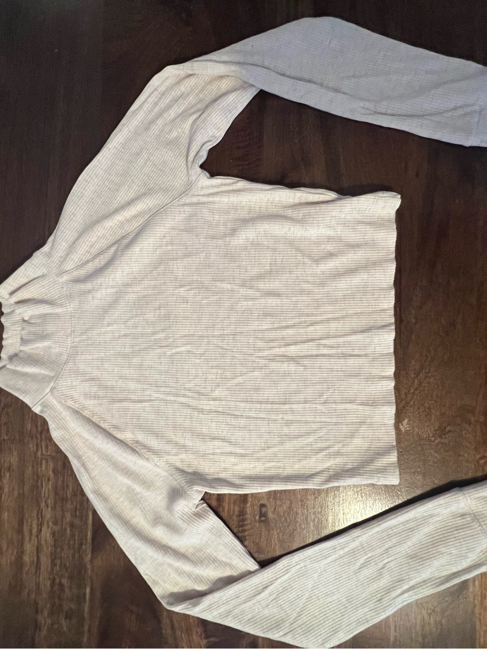 Women's Ribbed Long-Sleeve Mock Neck Cropped Top - Neige